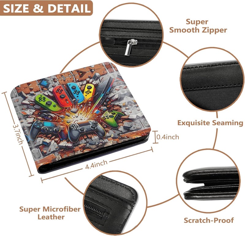 Roacap Kids Wallet for Boys, Cool Wallets for Teen Son Ages 4 5 6 7 8 9 10 11 12 13 14 15 16, Leather Bifold Purse for Kid, Christmas Birthday Gift for Video Game Gaming Gamer Teenage - Image 3
